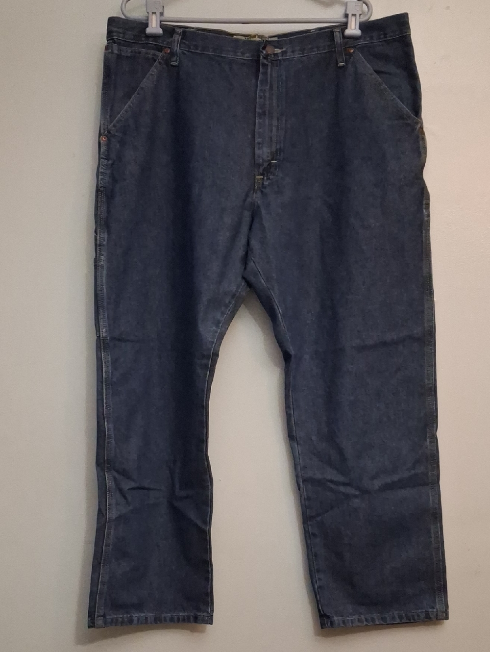 Wrangler Size W40 L29  Men's Straight Leg Blue Denim Jeans In A Carpenter Style